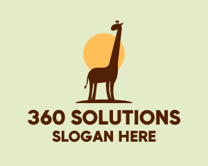 Brown Giraffe Silhouette logo design