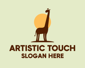 Brown Giraffe Silhouette logo design