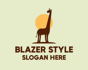 Brown Giraffe Silhouette logo design