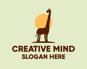 Brown Giraffe Silhouette logo design