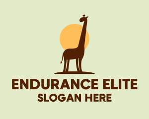 Brown Giraffe Silhouette logo design