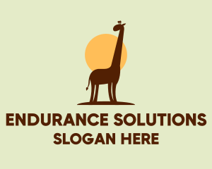 Brown Giraffe Silhouette logo design