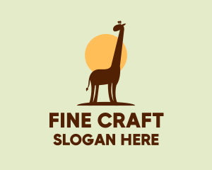 Brown Giraffe Silhouette logo design