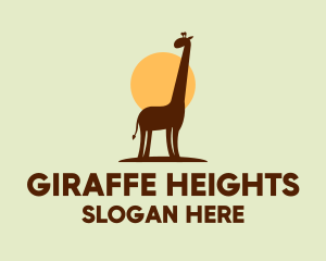 Giraffe - Brown Giraffe Silhouette logo design