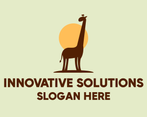 Brown Giraffe Silhouette logo design