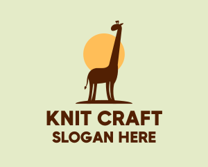 Brown Giraffe Silhouette logo design