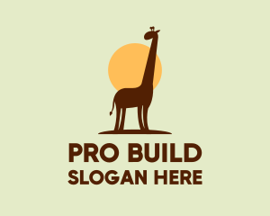 Brown Giraffe Silhouette logo design