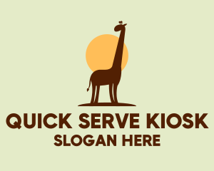 Brown Giraffe Silhouette logo design