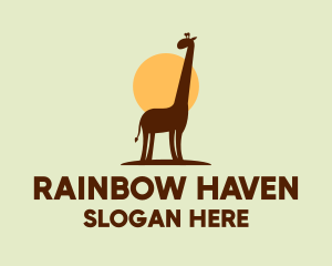 Brown Giraffe Silhouette logo design