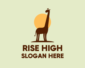 Brown Giraffe Silhouette logo design