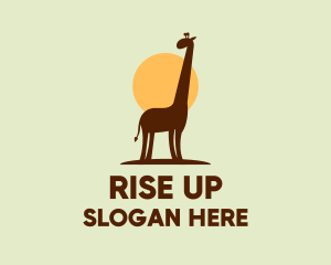 Brown Giraffe Silhouette logo design