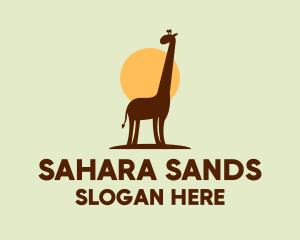 Sahara - Brown Giraffe Silhouette logo design