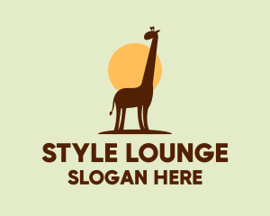 Brown Giraffe Silhouette logo design