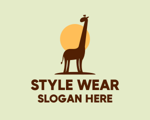 Brown Giraffe Silhouette logo design