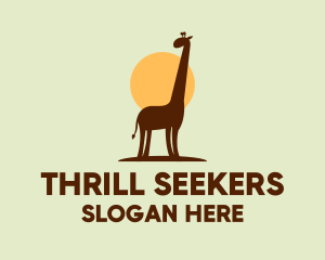 Brown Giraffe Silhouette logo design