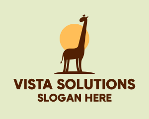 Brown Giraffe Silhouette logo design