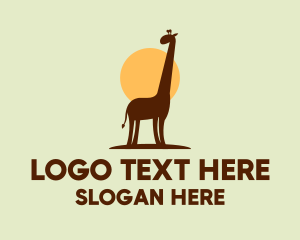 Wildlife Conservation - Brown Giraffe Silhouette logo design
