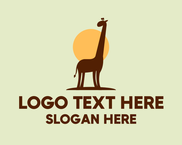 Brown - Brown Giraffe Silhouette logo design