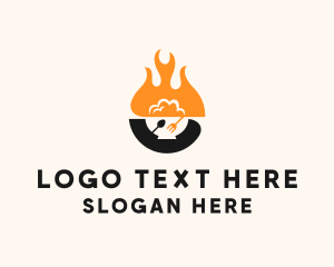 Eatery - Fire Rice Bowl logo design