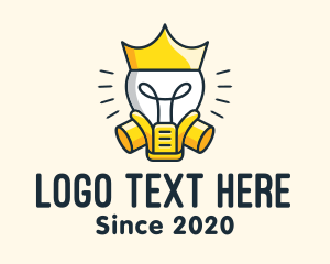 Gas Mask - Royal Light Bulb King logo design