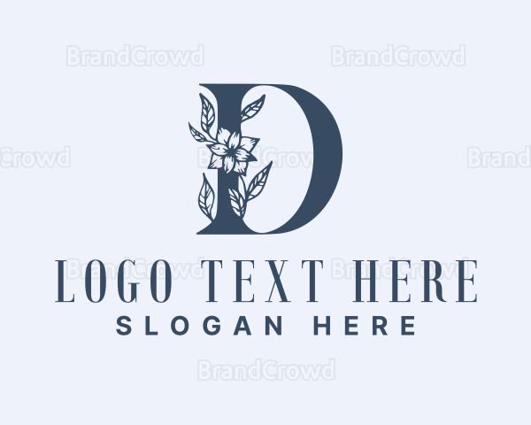 Floral Plant Letter D Logo