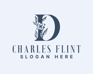 Floral Plant Letter D  Logo