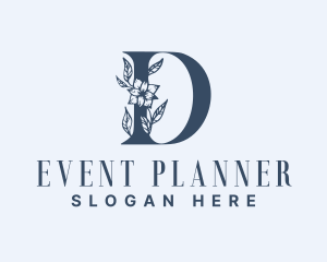 Floral Plant Letter D  Logo
