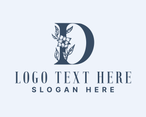 Skin Clinic - Floral Plant Letter D logo design