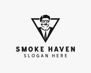 Gentleman Smoking Pipe logo design