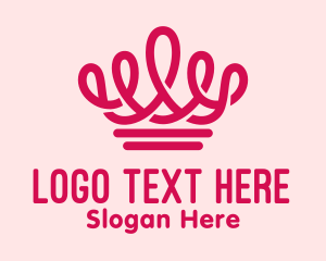 Princess - Elegant Pink Crown logo design