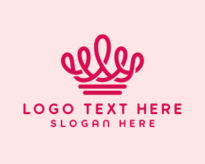 Luxury - Elegant Pink Crown logo design