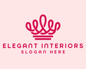 Elegant Pink Crown logo design