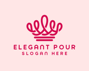 Elegant Pink Crown logo design