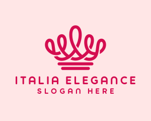 Elegant Pink Crown logo design