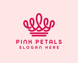 Elegant Pink Crown logo design