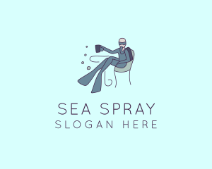 Snorkeling Scuba Diver logo design