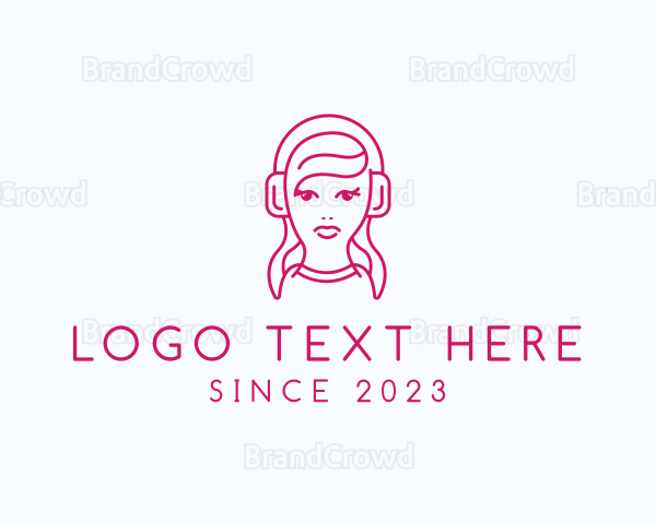 Female DJ Headset Logo