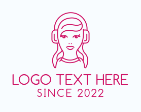 Female - Pink Female DJ logo design