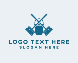 Bucket - Broom Bucket Sanitary Cleaning logo design