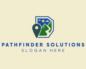 Wayfinding - Mountain Location Pin Letter D logo design