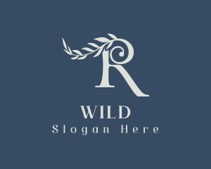 Makeup - Elegant Leafy Letter R logo design