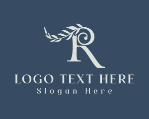 Letter - Elegant Leafy Letter R logo design