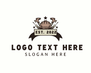 Hard Hat - Construction Tool Banner logo design