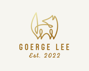 Veterinary - Golden Fox Monoline logo design