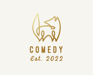 Golden Fox Monoline logo design