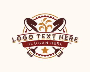 Landscaping Shovel Garden Logo