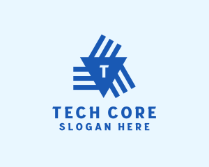 Digital Triangular Stripe Business logo design