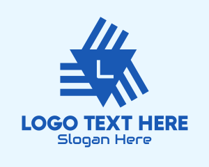 Triangular - Blue Digital Triangular Lettermark logo design