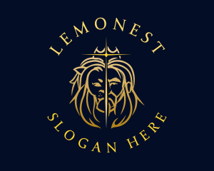 Mane - Crown Hunter Lion King logo design