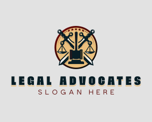 Law Justice Scale Gavel logo design